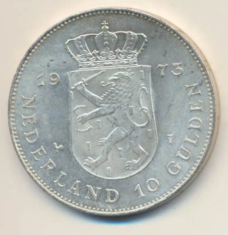 Zilveren 10 gulden 1970 – 1973 Juliana (Willekeurig jaartal), Ophalen of Verzenden, Zilver