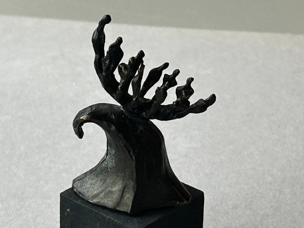 Brons beeld Corry Ammerlaan – De Juiste Koers (12 personen), Groep mensen, Minder dan 20 cm, Ophalen of Verzenden, Beeld