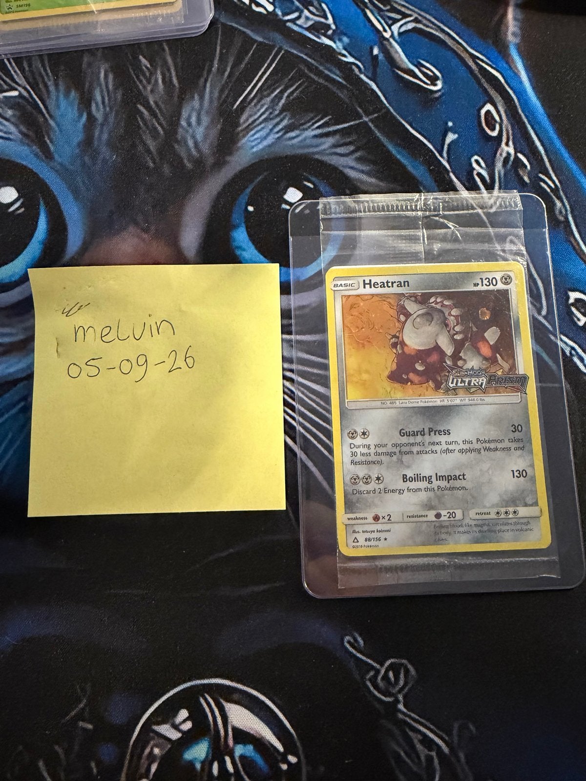 Heatran Promo Sun & Moon Ultra Prism Pokémon Kaart, Ophalen of Verzenden, Zo goed als nieuw, Losse kaart, Foil