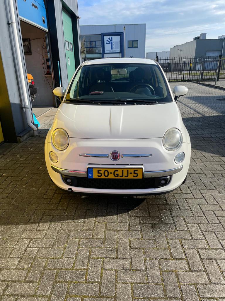 Fiat 500 1.2 C 2008 Wit, Auto's, Fiat, Particulier, LPG, B, Hatchback, Handgeschakeld, Origineel Nederlands, Wit, Bruin, Leder en Stof