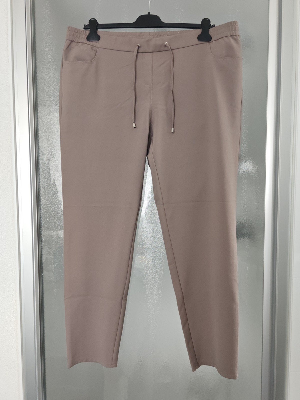 Taupe kleur broek Frank Walder Brenda maat 50, Bruin, Maat 46/48 (XL) of groter, Ophalen of Verzenden, Zo goed als nieuw