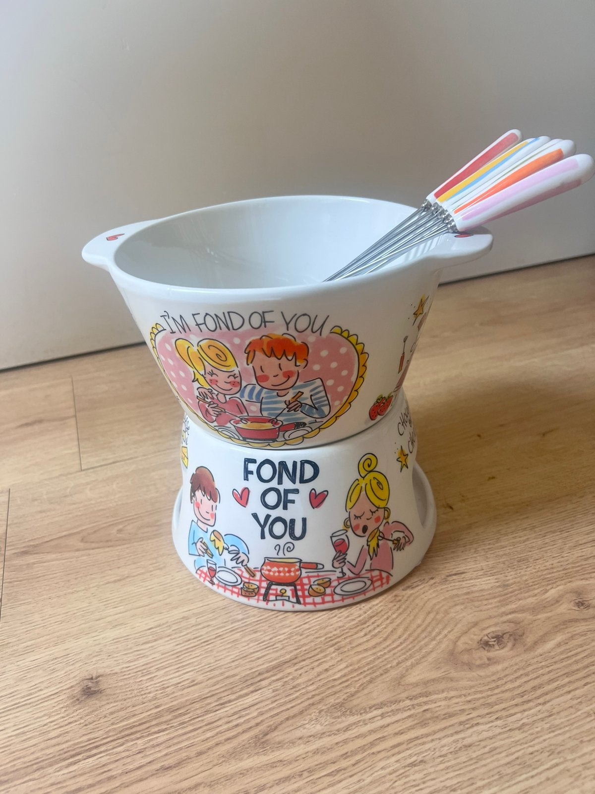 Blond Amsterdam complete fondue set, Ophalen, Zo goed als nieuw, Brander, Fondueset