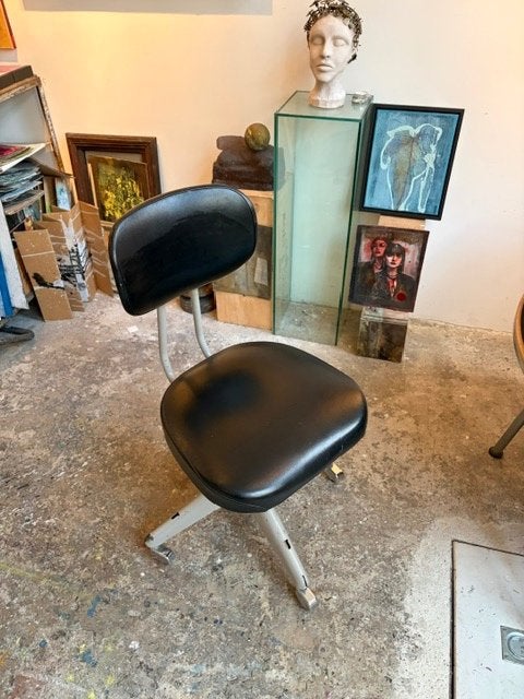 Vintage Okamura Bureaustoel - jaren '70, Ophalen, Gebruikt, Zwart, Bureaustoel
