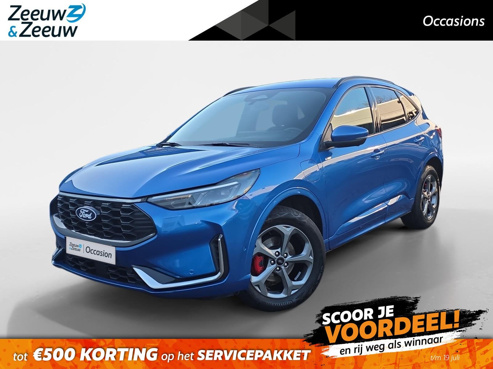 Ford Kuga 2.5 PHEV ST-Line X | Elektr. Trekhaak (2100kg trek, 12 maanden, 14 kWh, Blauw, Leder en Stof