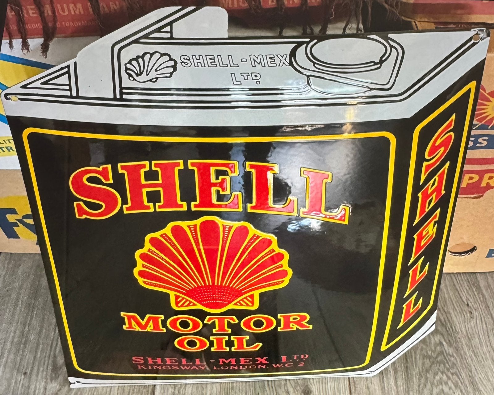 Emaille bord shell, Verzamelen, Ophalen of Verzenden, Gebruikt, Reclamebord