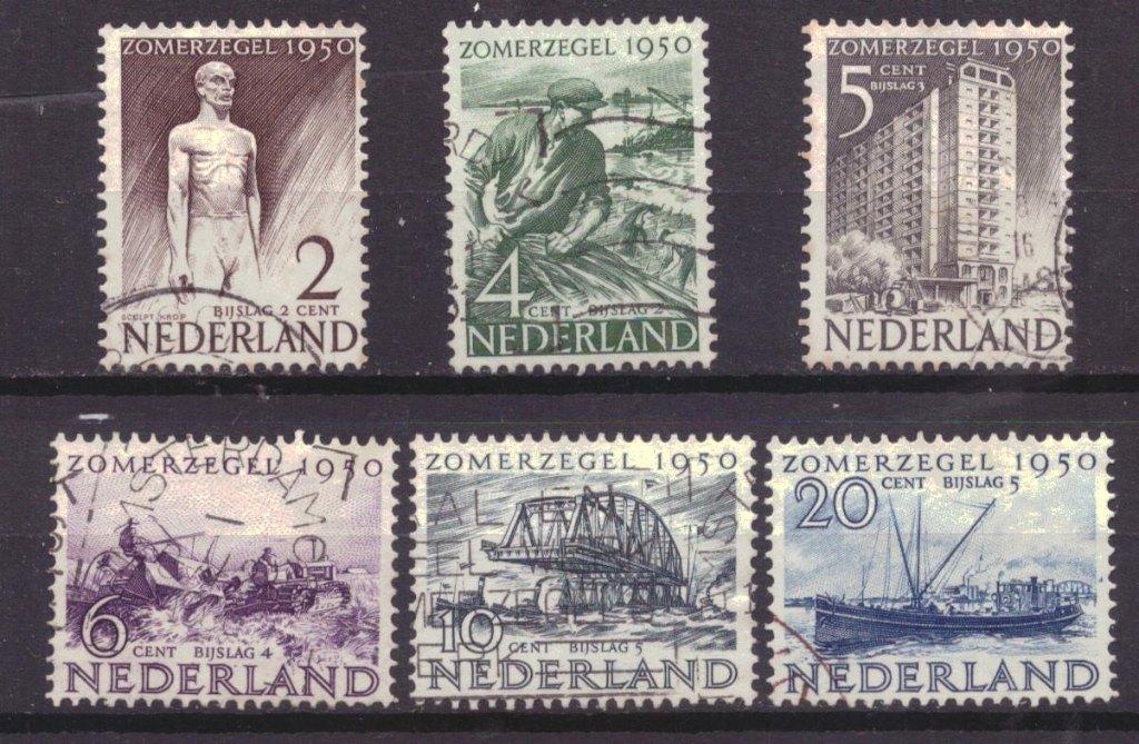 Nederland 550 t/m 555 Gestempeld! (1950), Postzegels en Munten, Postzegels | Nederland, Ophalen of Verzenden, Na 1940, Gestempeld