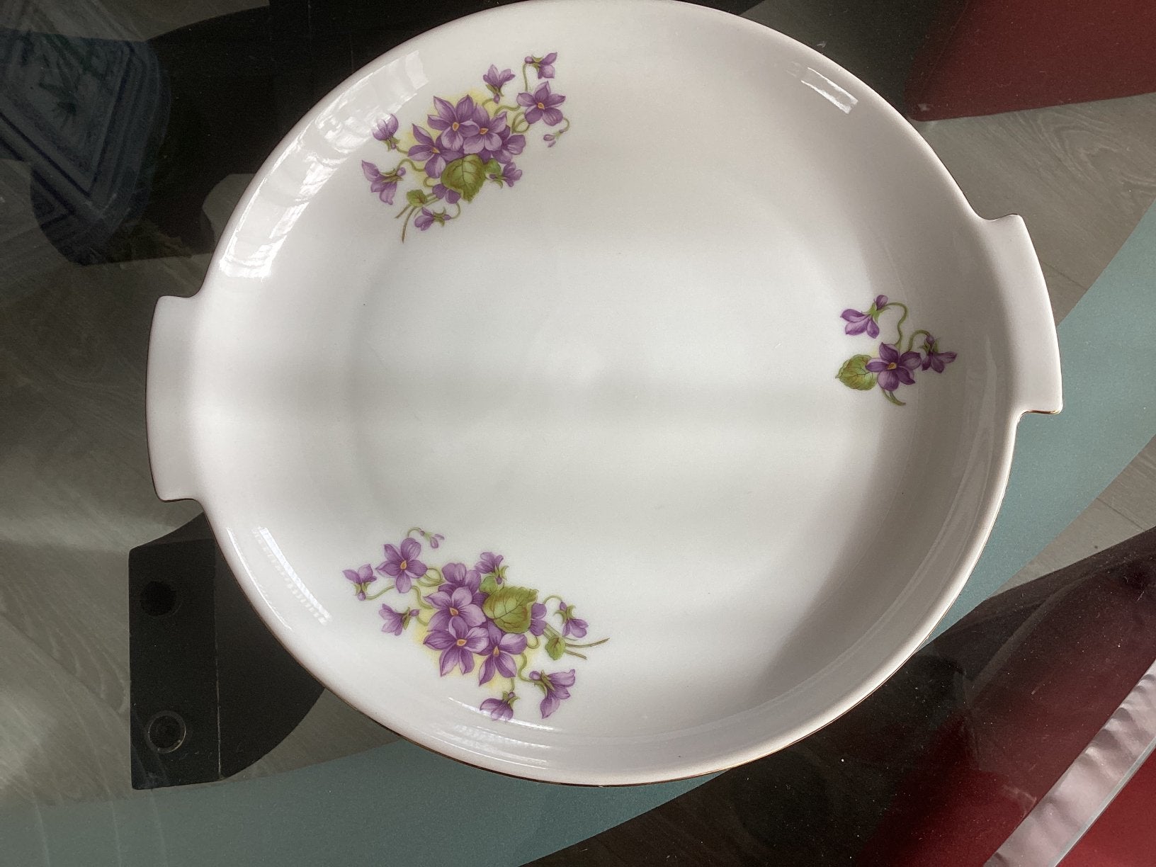 Viooltjes schaal Arzberg // 29x26.5 cm, Ophalen of Verzenden