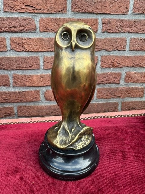 prachtbeeld! JONGE UIL, brons en marmer, Antiek en Kunst, Ophalen of Verzenden