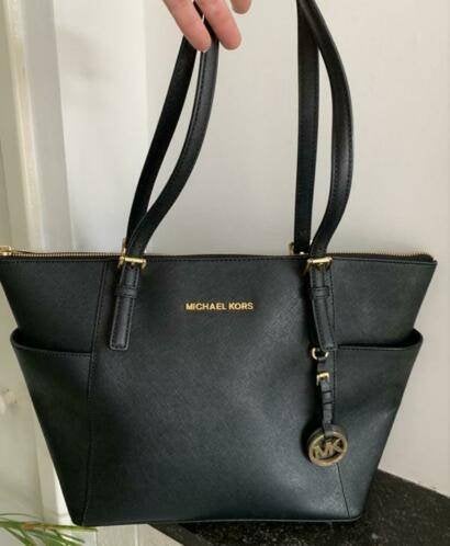 Mooie luxe Jet Tote Handtas van Michael Kors, Ophalen of Verzenden, Zo goed als nieuw, Zwart, Handtas