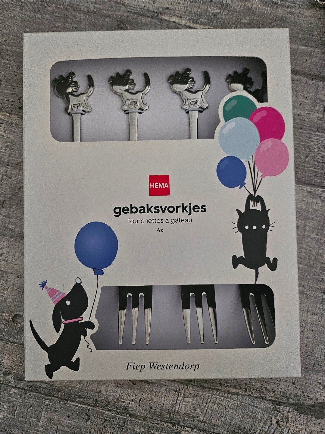 Hema Siepie Gebaksvorkjes - Fiep Westendorp (4 stuks), Gebaksvork, Los bestek, Nieuw, Ophalen of Verzenden