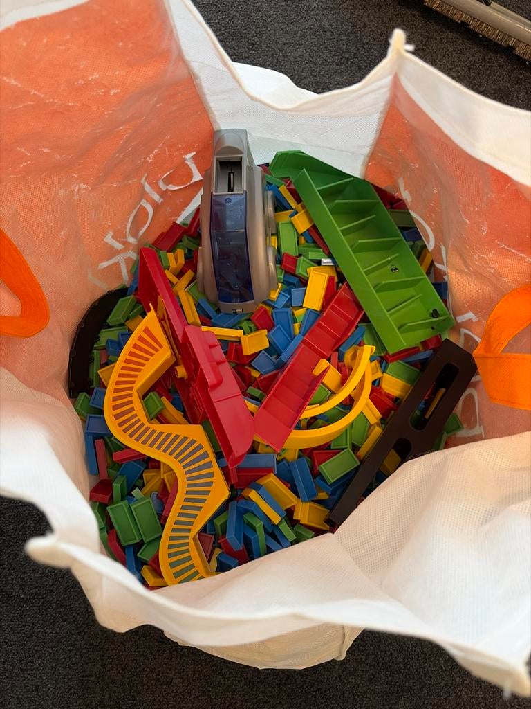 Grote zak met dominostenen en accessoires, Ophalen, Gebruikt, Jongen of Meisje