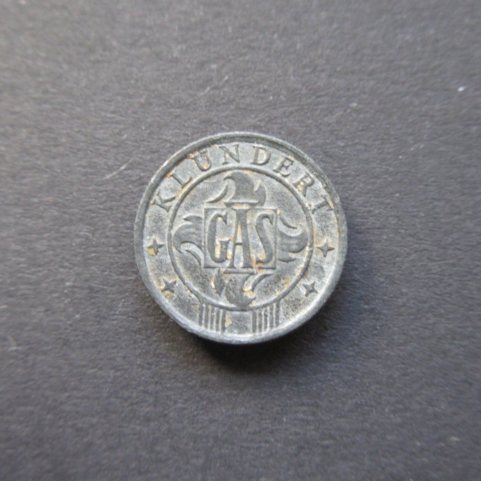10 Gas 1942 Klundert Gasmunt Zink WW2 (02), Verzamelen, Ophalen of Verzenden, Overige soorten, Nederland, Overige typen