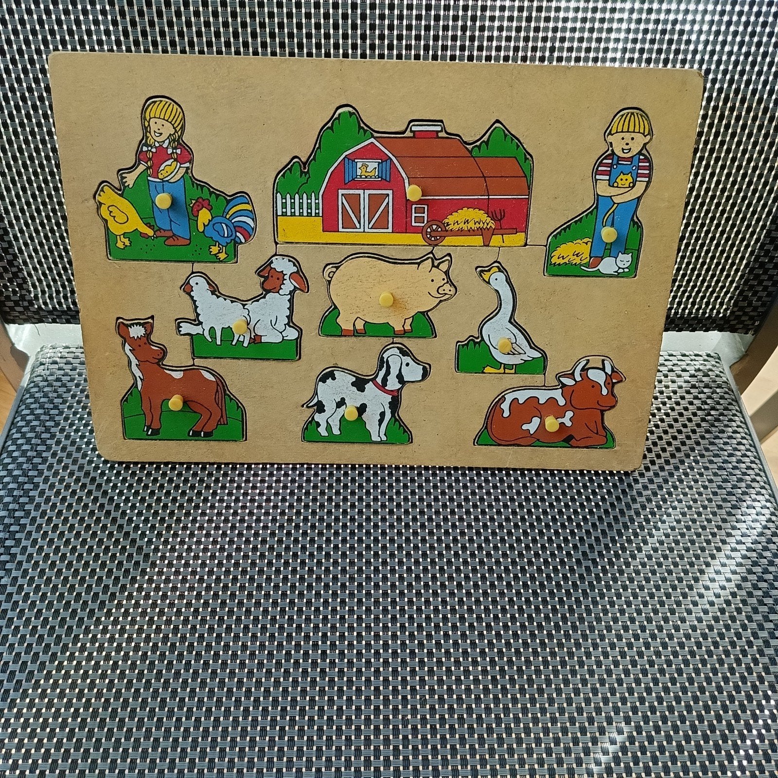 Vintage Muppets en Boerderij Houten Puzzels, 2 tot 4 jaar, Gebruikt, Ophalen of Verzenden, Van hout