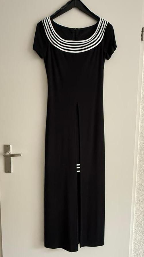 Elegante Joseph Ribkoff Avondjurk Zwart/Wit Maat 36, Kleding | Dames, Gelegenheidskleding, Galajurk, Zwart, Ophalen of Verzenden