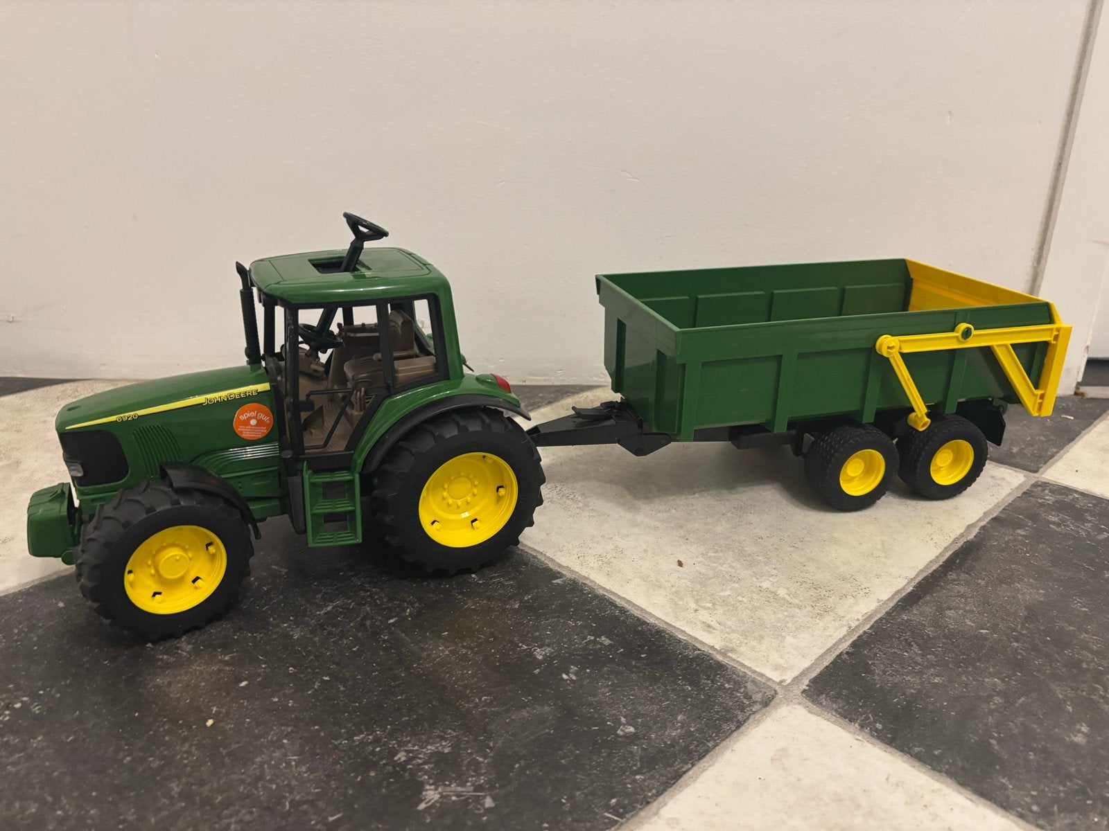 Bruder Tractor met Aanhanger - John Deere Speelgoed, Ophalen of Verzenden, Gebruikt