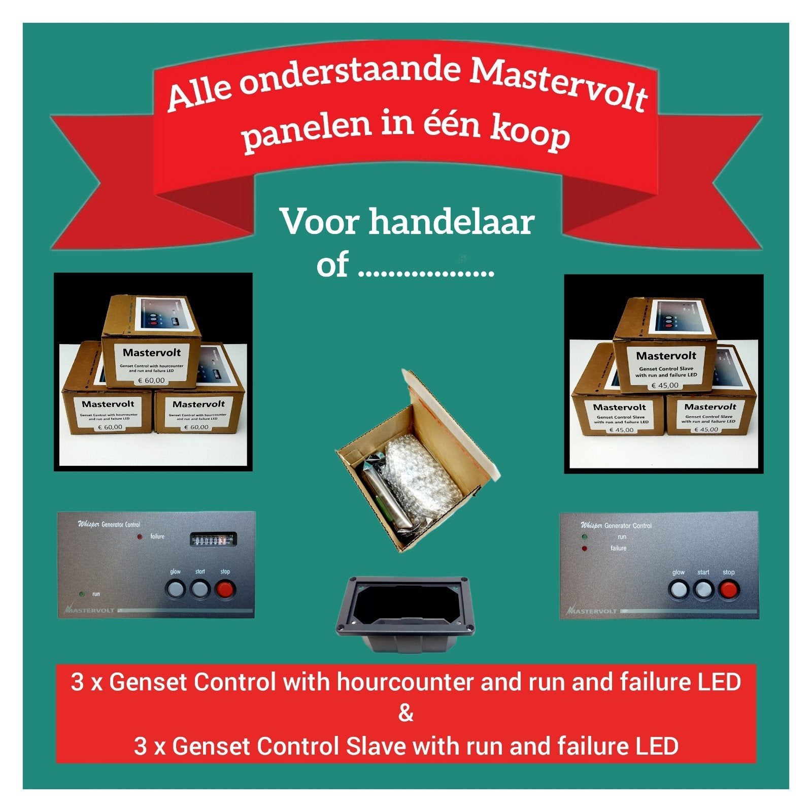 6 Mastervolt Genset Control Panels in één koop. / Nieuw, Ophalen of Verzenden, Nieuw, Motor en Techniek
