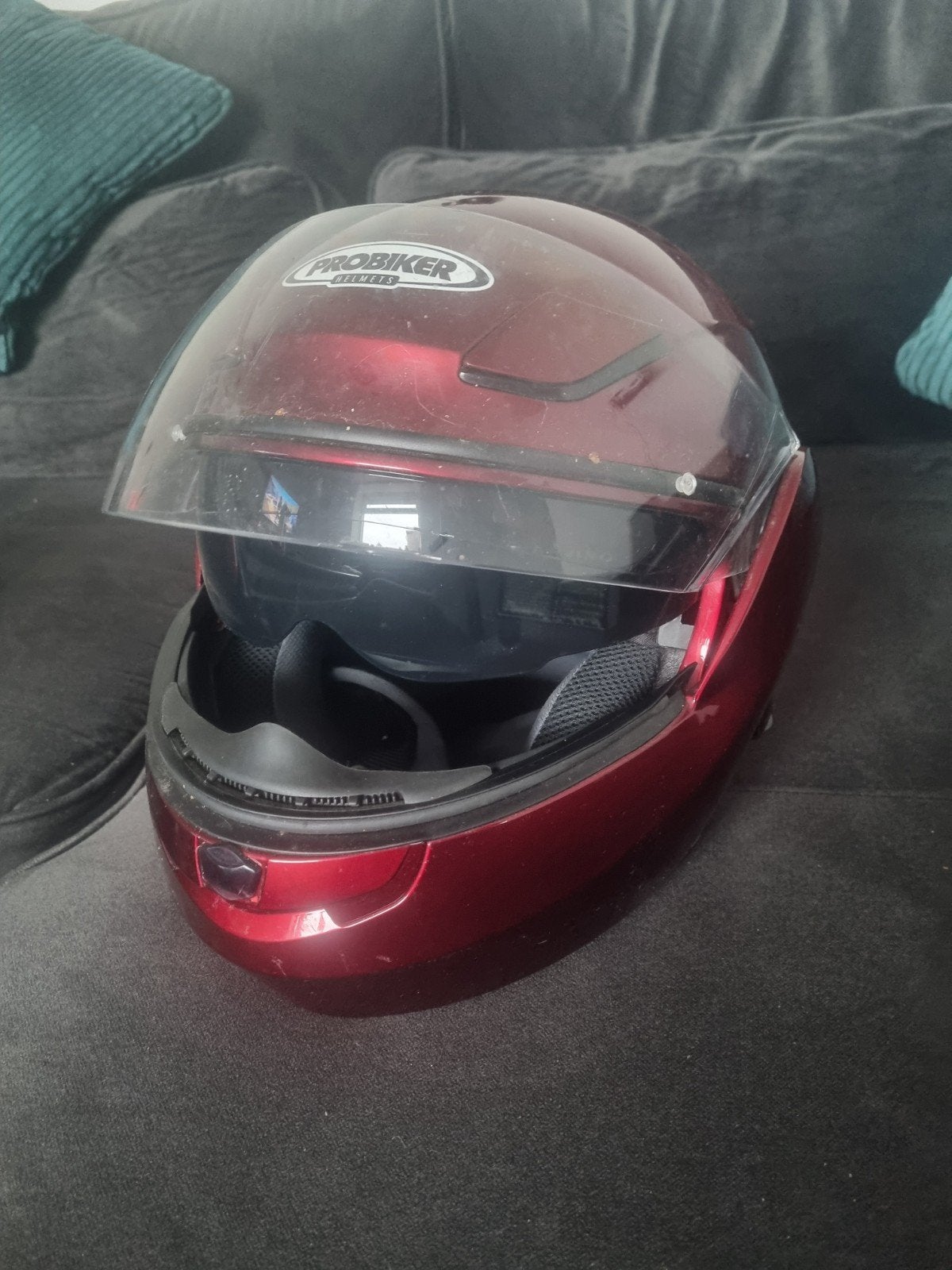 ProBiker Systeemhelm - Rood, Motoren, Ophalen of Verzenden, Tweedehands, Systeemhelm, Overige merken