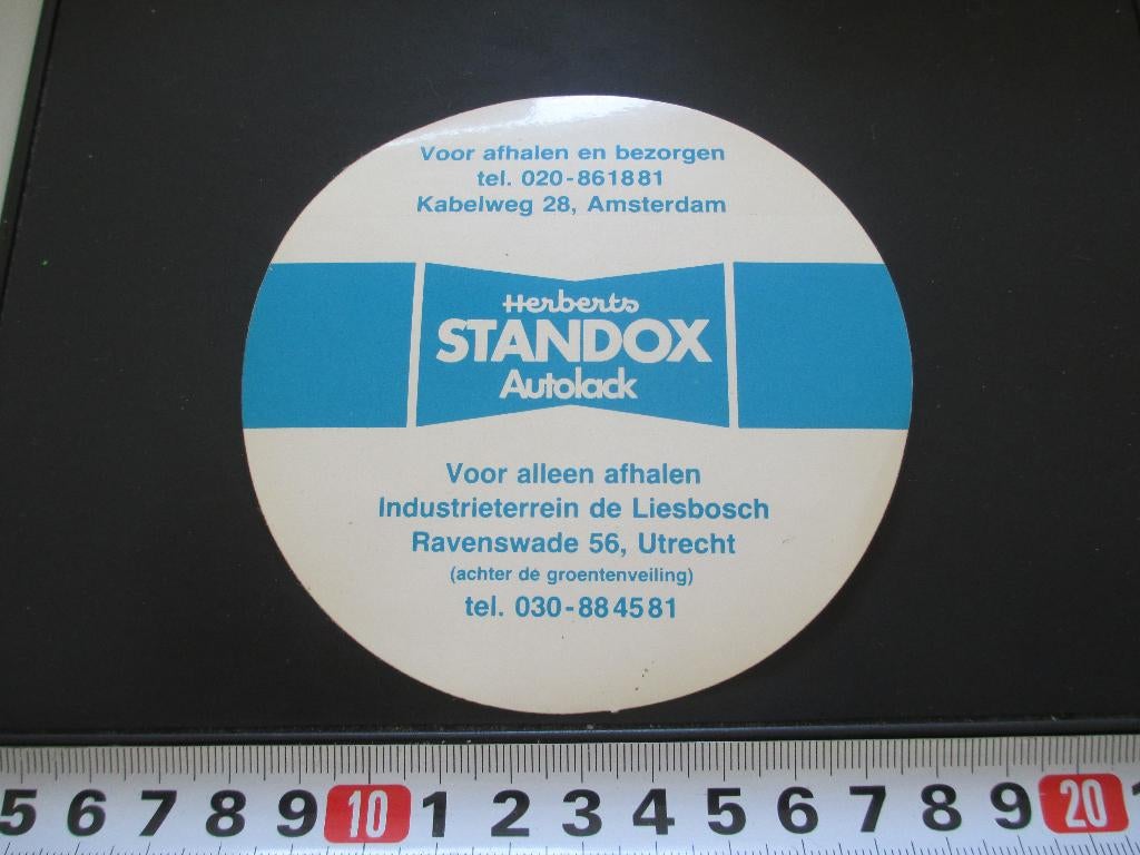 sticker herberts standox autolack amsterdam utrecht, Ophalen, Zo goed als nieuw