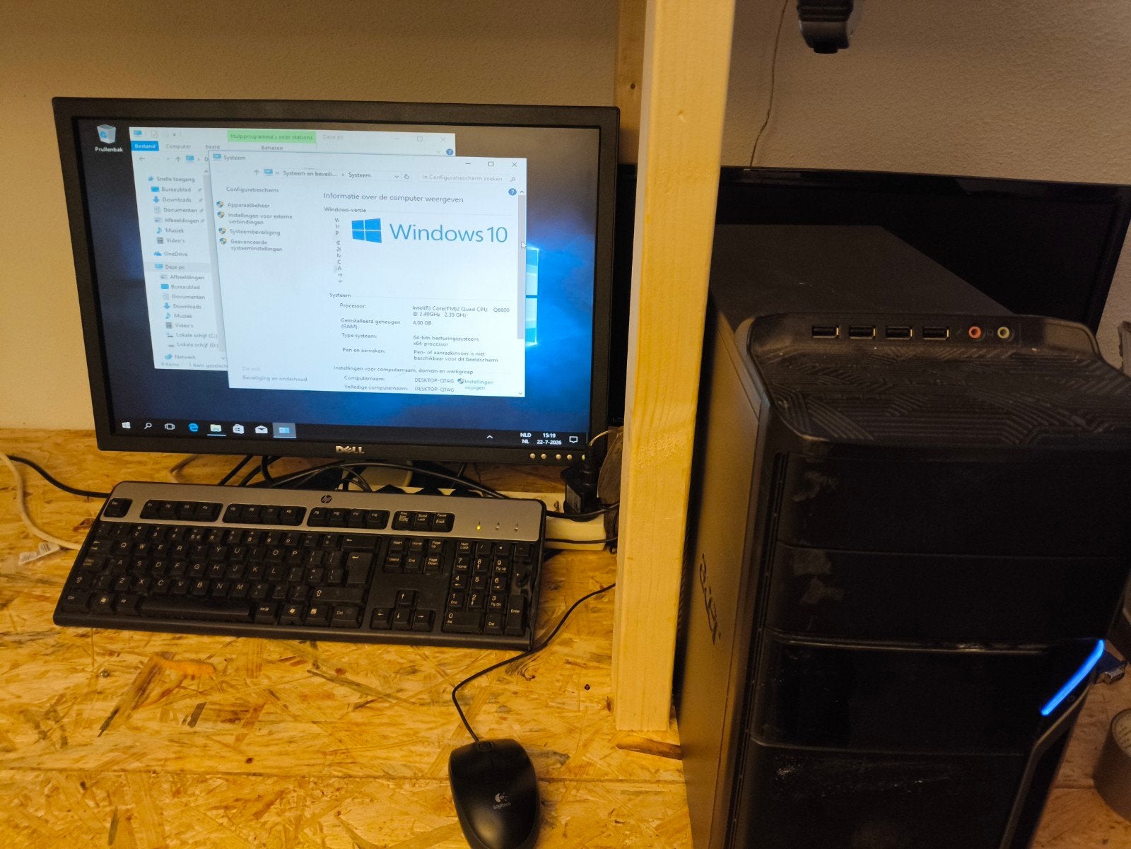 Acer Q6600 quad core met 750gb hdd met schone Windows 10, Computers en Software, Desktop Pc's, Ophalen of Verzenden, Zo goed als nieuw