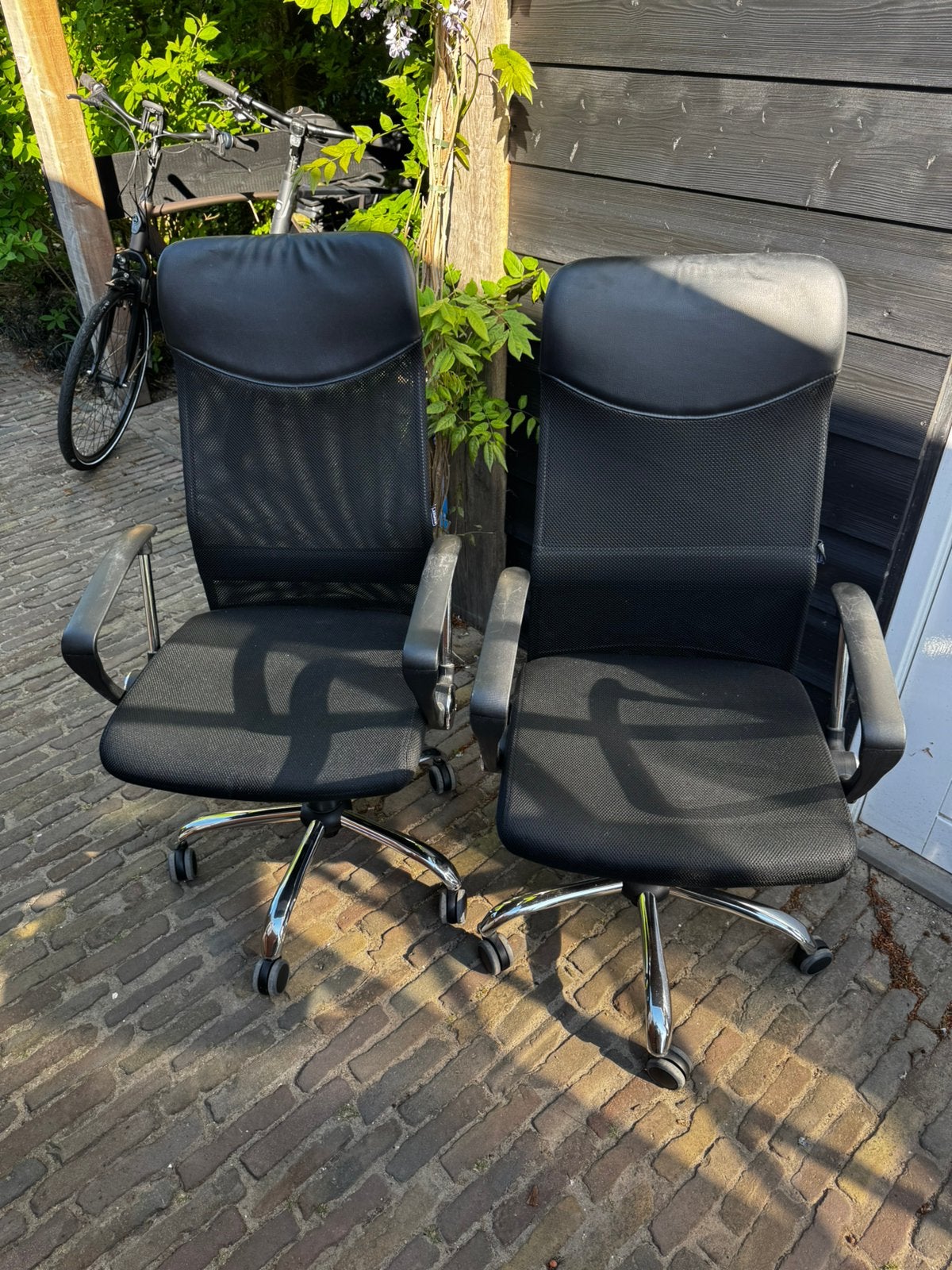 Bureaustoel met speciale wieltjes., Ophalen, Zwart, Zo goed als nieuw, Bureaustoel