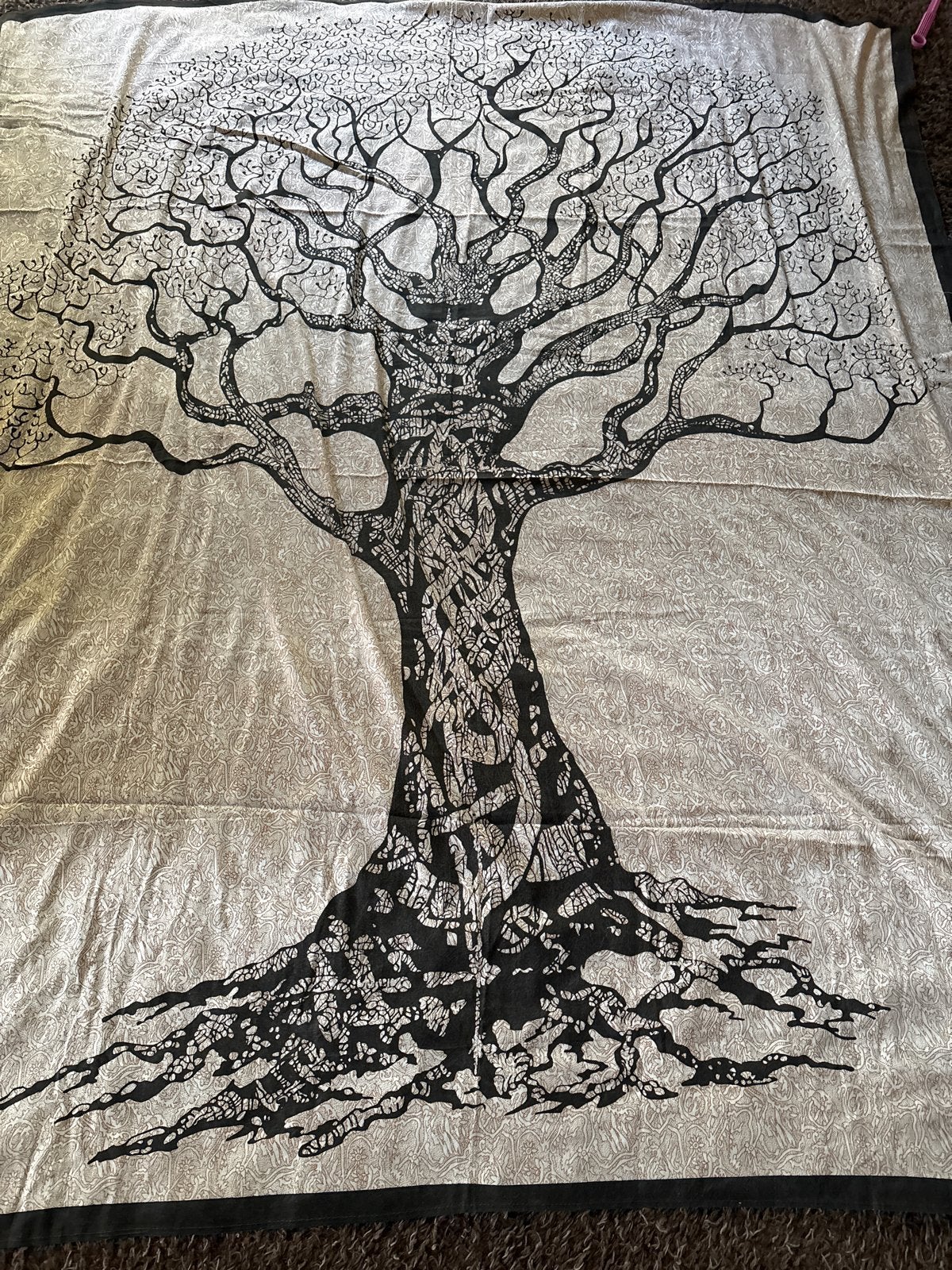 Batik achtige doek Levensboom - Etnische Decoratie, Ophalen, Meerkleurig, Textiel, Oosters