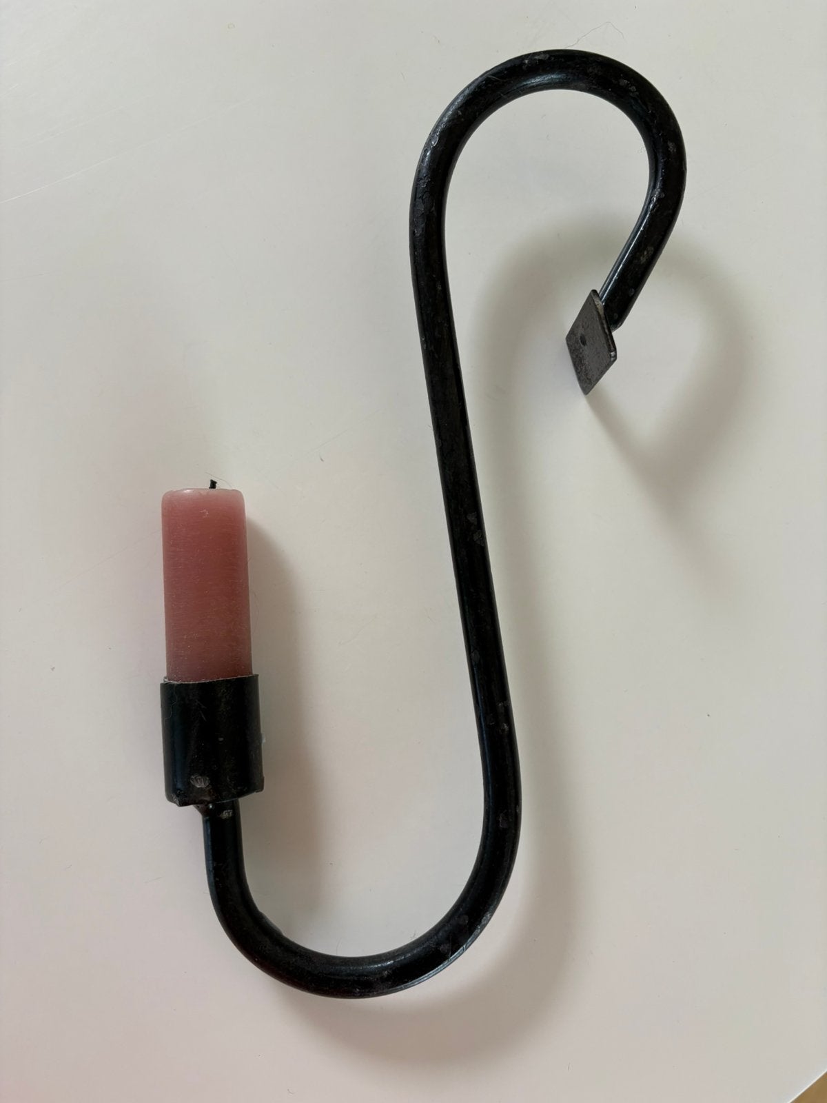 Zwart metalen kandelaar, Gebruikt, Zwart, Ophalen of Verzenden, Metaal