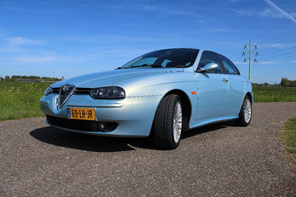 Alfa Romeo 156 azzurro nuvola 1.8 twin spark met nieuwe APK, Voorwielaandrijving, Euro 5, Zwart, 4 cilinders