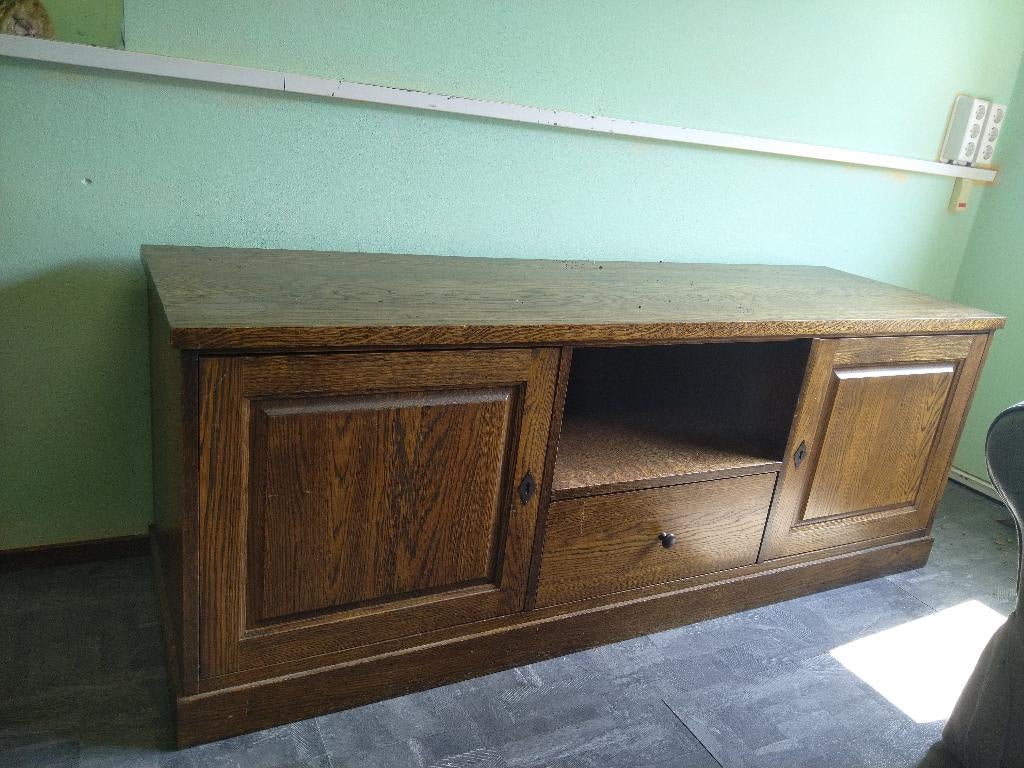Tv kast, Ophalen, Gebruikt, 150 tot 200 cm, Eikenhout