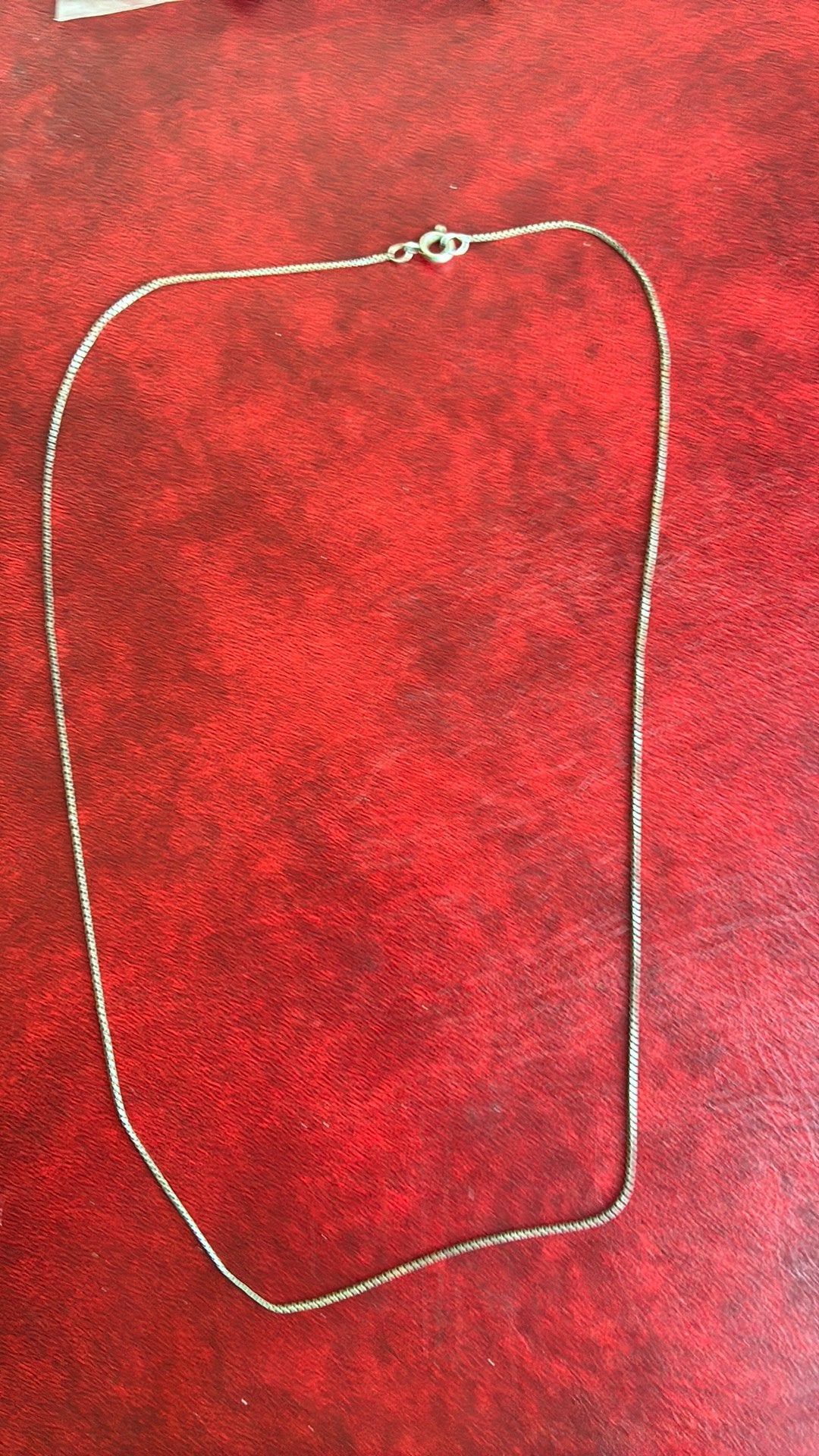 835 zilver ketting venitiaanse schakel 50 cm 1 mm, Ophalen of Verzenden, Gebruikt, Zilver, Zilver