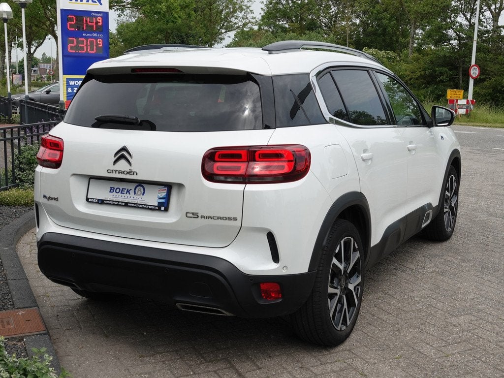 Citroën C5 Aircross 1.6 Plug-in Hybrid 225 Shine LEER | NAV, Auto's, Gebruikt, 4 cilinders, C5 Aircross, Wit