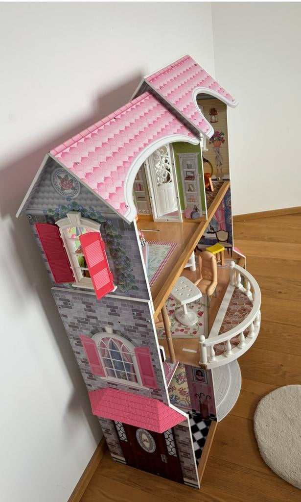 Groot houten poppenhuis met meubels- Kidkraft, Ophalen