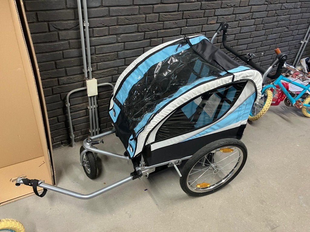 2in1 Buggy and Bicycle Trailer for two kids, Ophalen, Gebruikt, Overige merken, Regenhoes