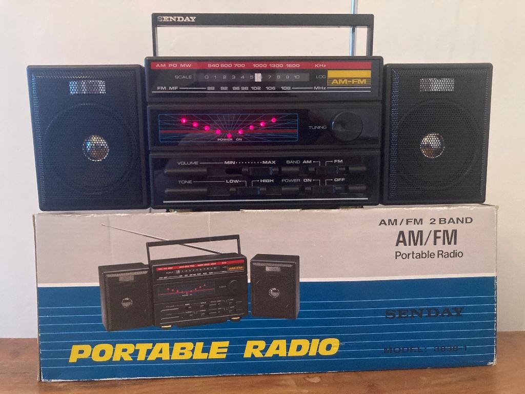 Vintage eighties Senday mini ghettoblaster transistorradio, Ophalen of Verzenden, Zo goed als nieuw, Overige typen