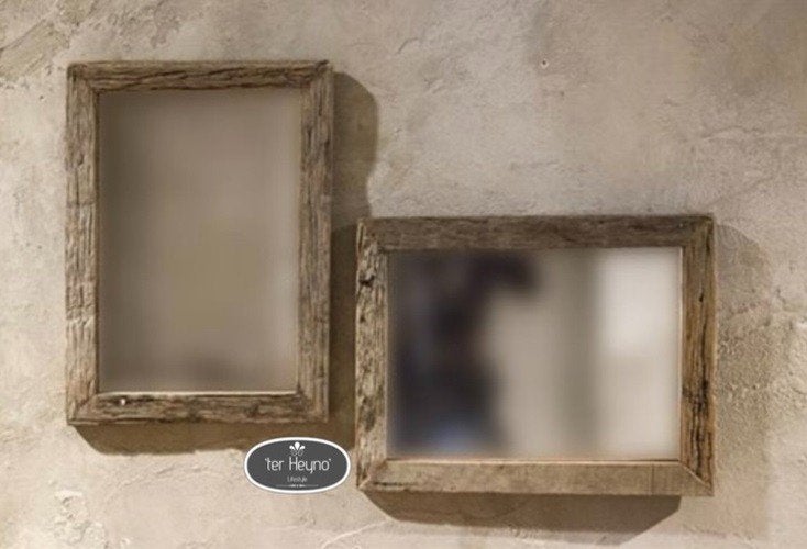 Oud houten truckwood spiegel hout oude stoer sober landelijk, Huis en Inrichting, Woonaccessoires | Spiegels, Minder dan 50 cm