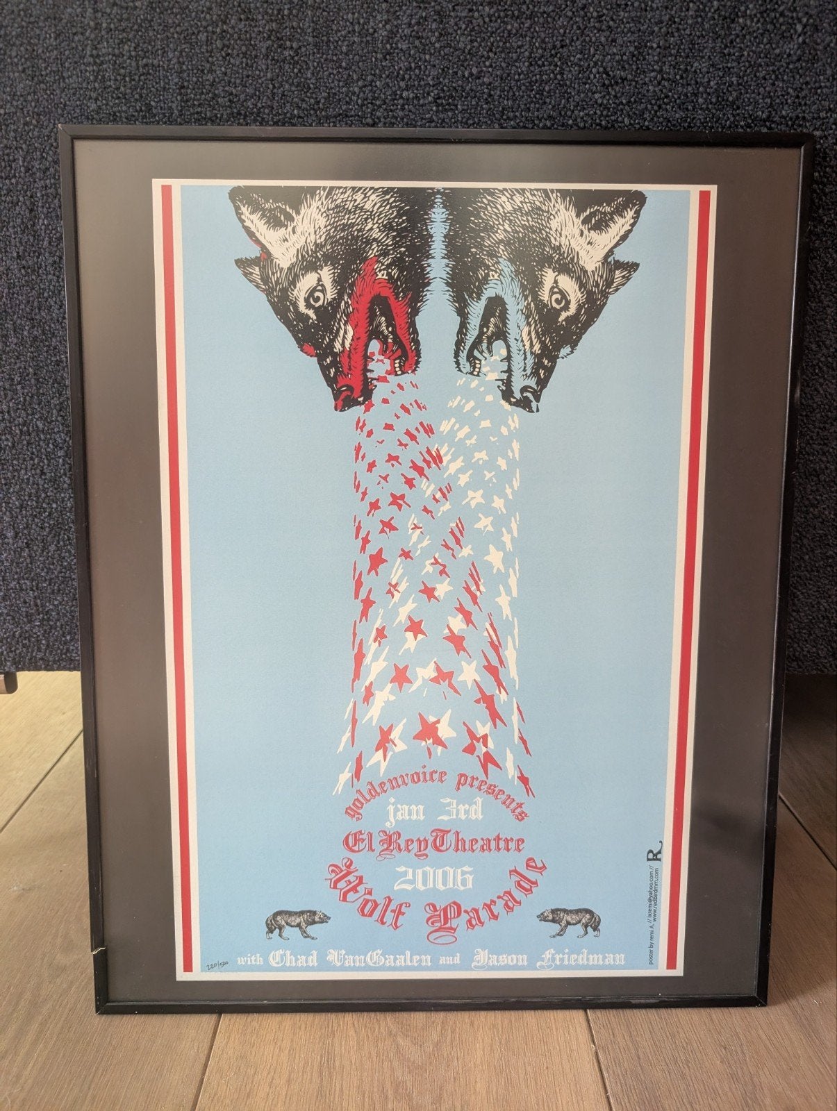 Lijst met concert poster (Wolf Parade), Ophalen, Kunststof, Gebruikt, 50 cm