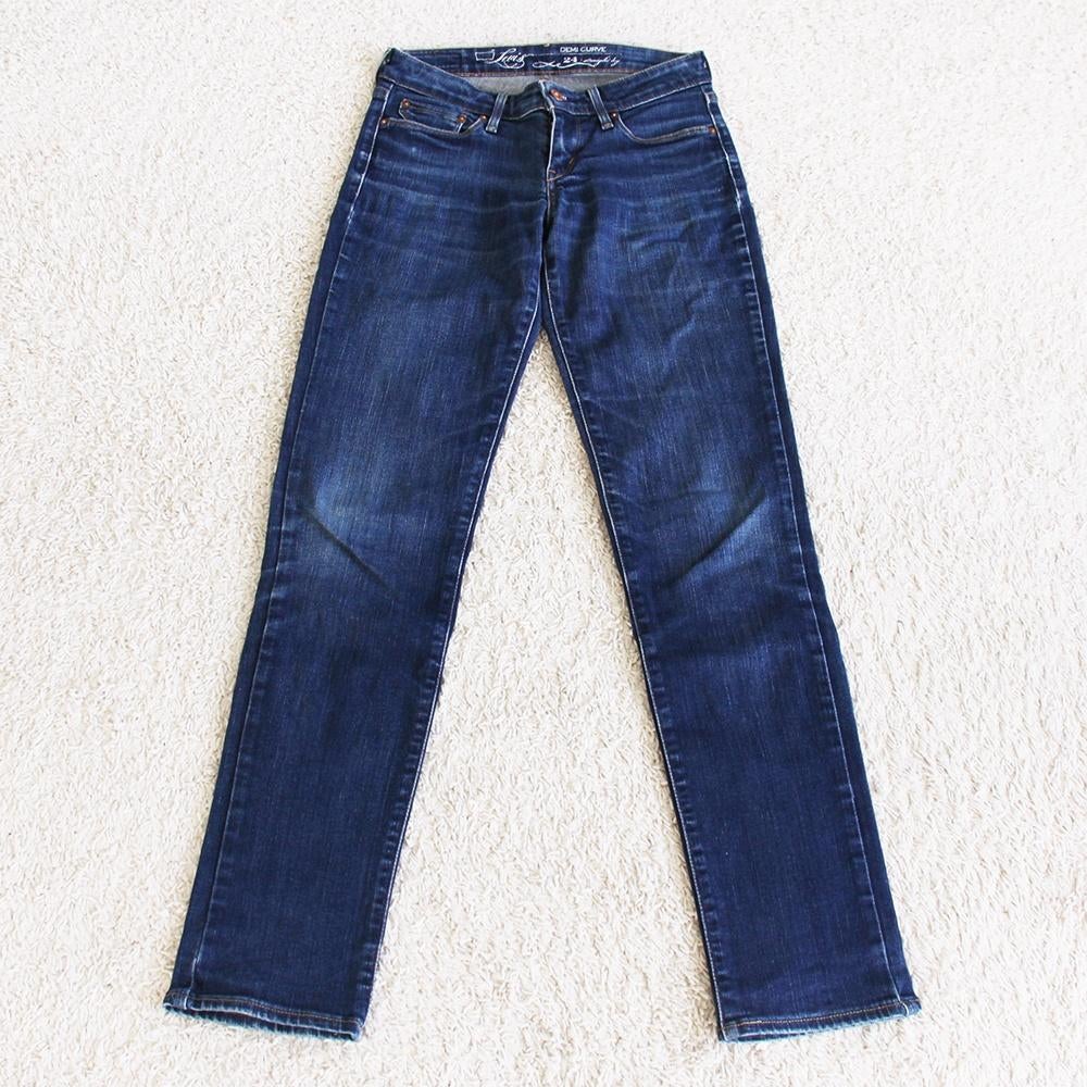 Levi's Demi Curve Skinny Broek Blauw (Maat 24/XS) € 60,-, Blauw, Ophalen of Verzenden, Zo goed als nieuw, W27 (confectie 34) of kleiner