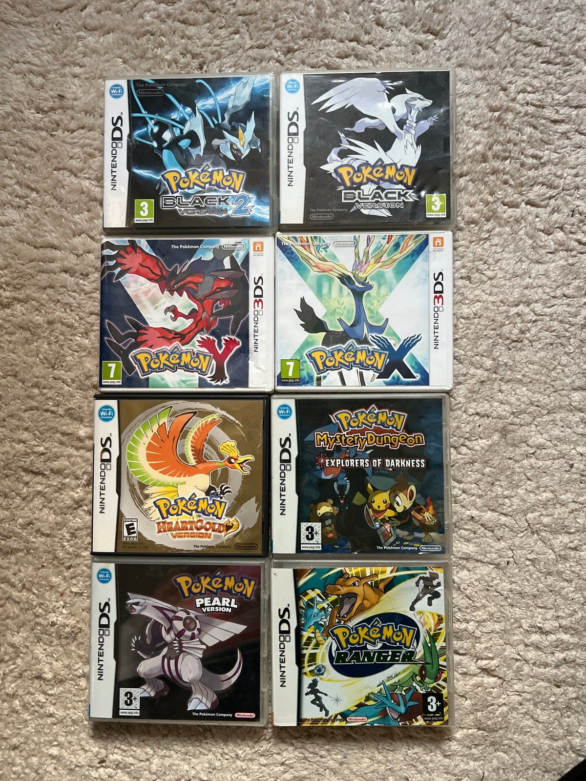 Complete Pokémon DS en 3DS collectie (8 spellen), Ophalen, Gebruikt, Meerdere kaarten