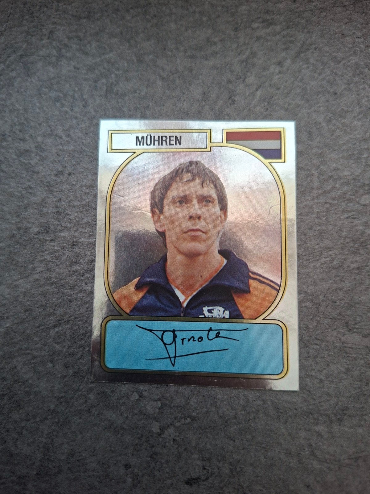 Panini sticker Voetbal 89. Speler Arnold Muhren Nederland., Ophalen of Verzenden, Zo goed als nieuw, Sticker