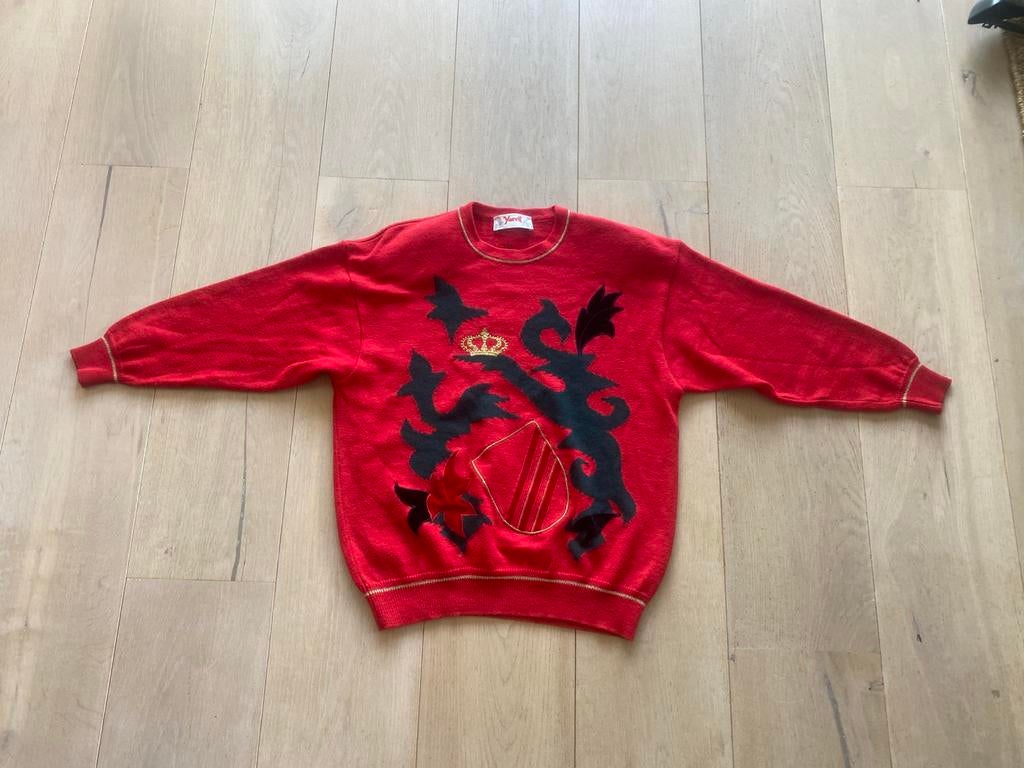 Yarell trui wol L vintage jaren 80, Ophalen of Verzenden, Zo goed als nieuw, Maat 42/44 (L), Rood
