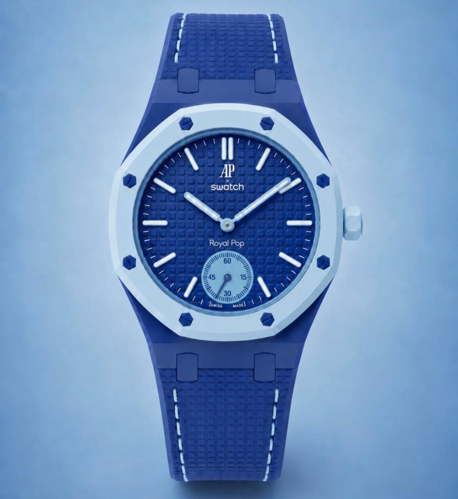 AP x Swatch Royal Pop, Sieraden, Tassen en Uiterlijk, Horloges | Heren, Nieuw, Overige merken, Staal, Ophalen of Verzenden