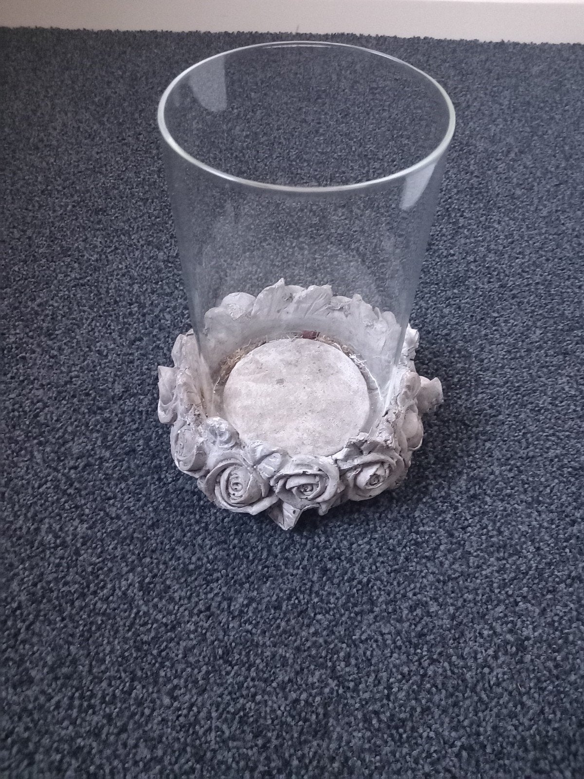 Windlicht met rozenornamenten, NIEUW, Windlicht, Nieuw, Ophalen of Verzenden, Glas