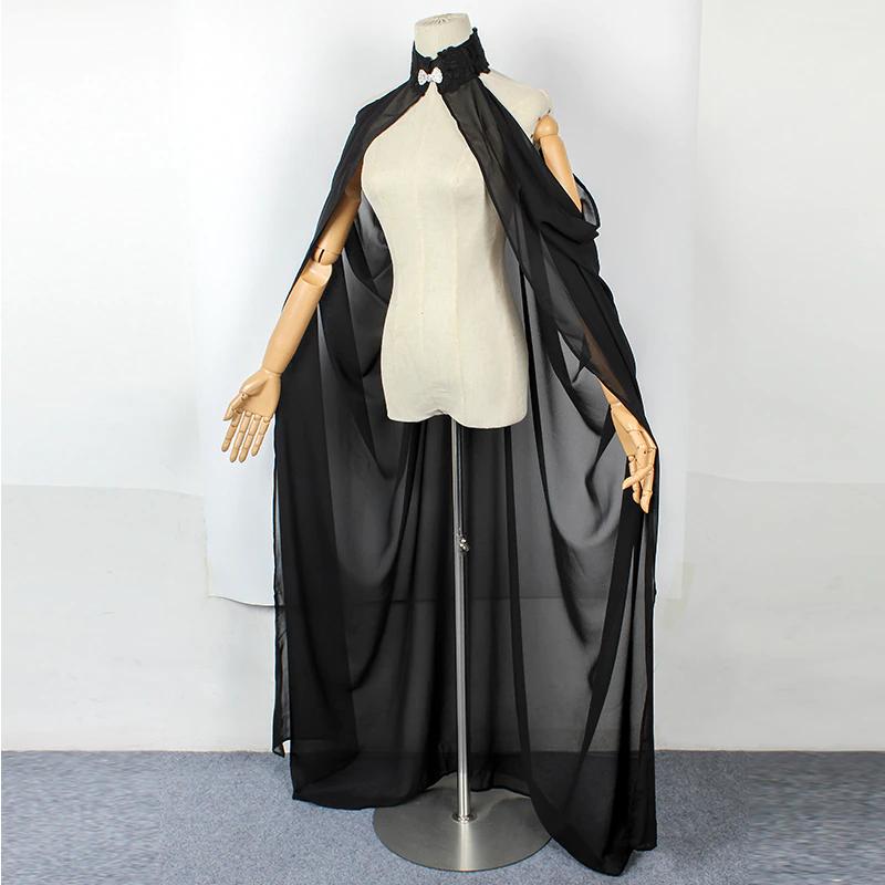 Zwarte middeleeuwse elven dames cape (larp steampunk elf), Verzenden, Nieuw