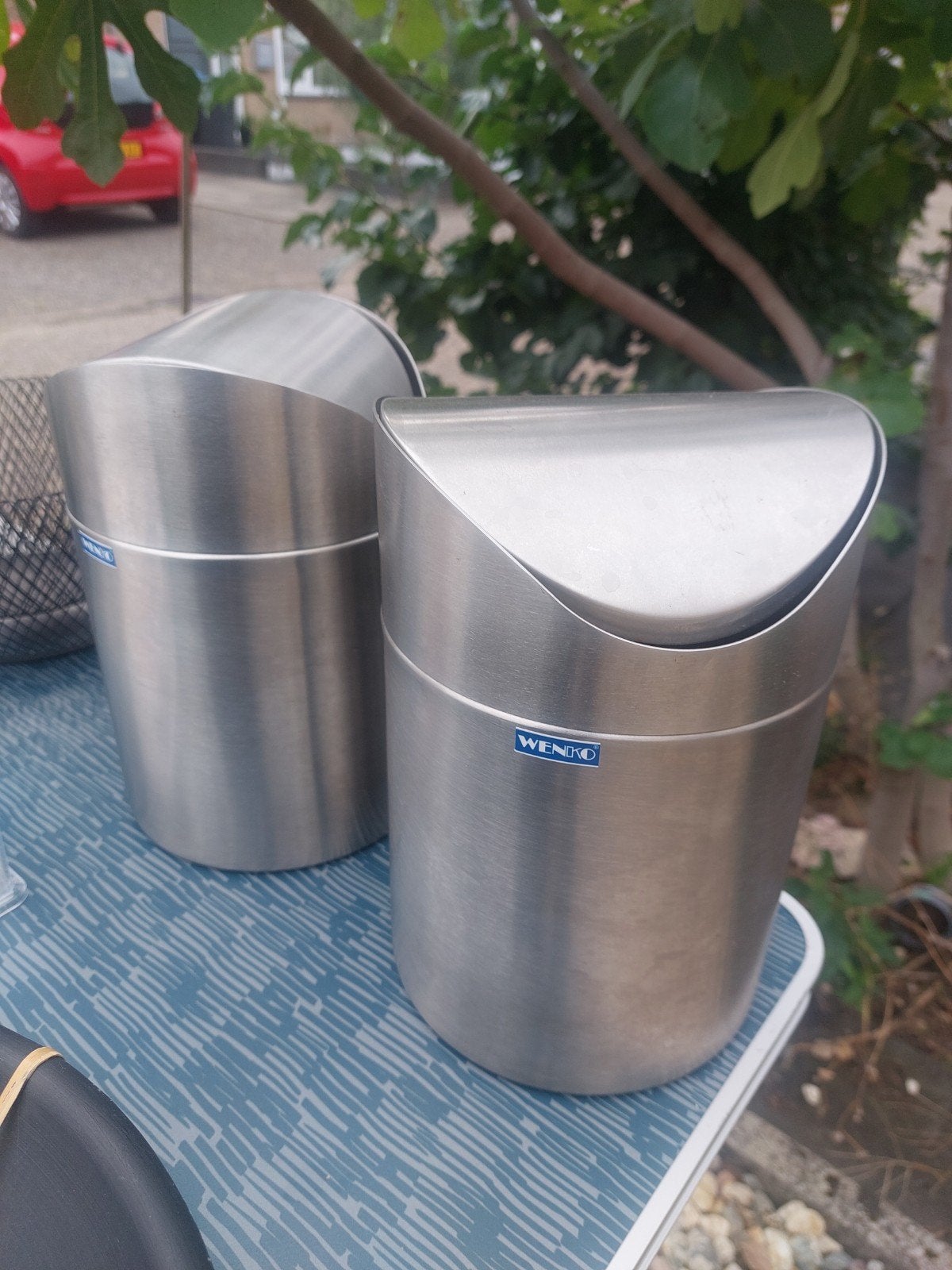 RVS Prullenbak 3L met Kiepdeksel, Minder dan 10 liter, Ophalen of Verzenden, Gebruikt, Rvs