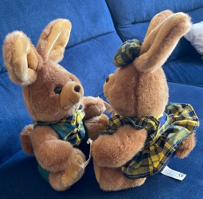 Vintage IBTT De Bunnies ‘94 2 + kaartje Schotse ruit Tartan, Overige merken, Overige karakters, Ophalen of Verzenden, Met label
