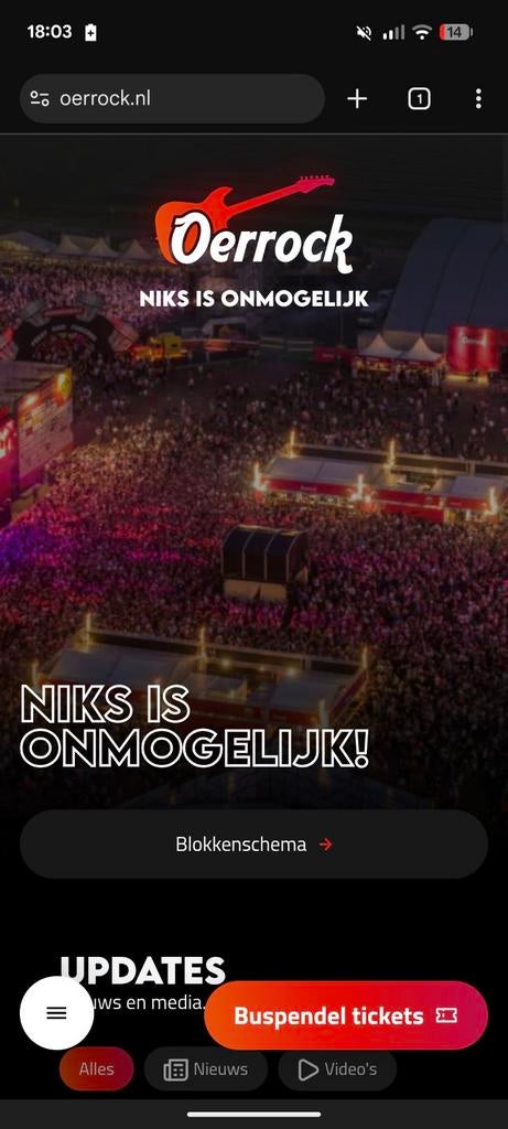 Oerrock passepartout, Tickets en Kaartjes, Eén persoon