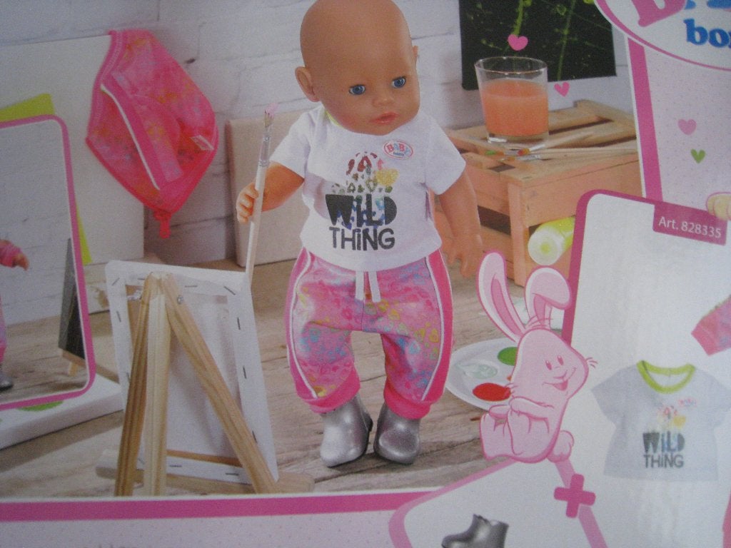 BABY BORN 43 CM POP KLEDINGSET MET ZILVEREN LAARSJES, Ophalen of Verzenden, Nieuw, Babypop