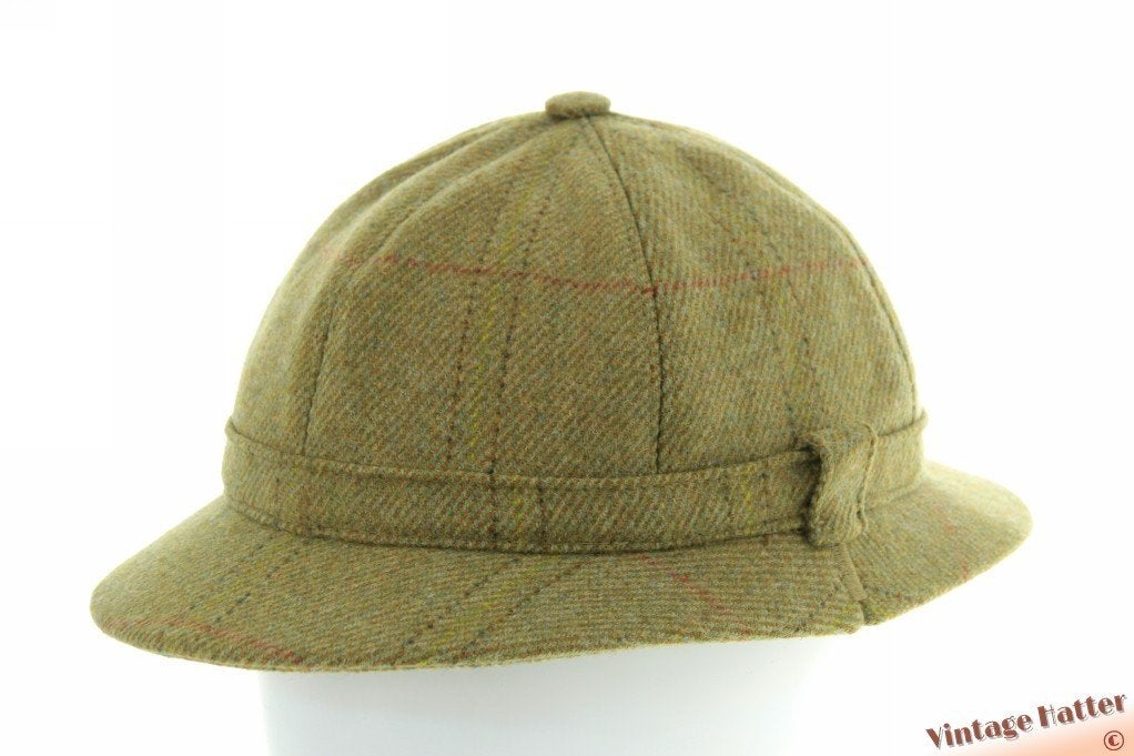 Vintage Deerstalker Sherlock Holmes pet groen wol tweed 54, Kleding | Heren, Ophalen of Verzenden, Zo goed als nieuw, 57 cm (M, 7⅛ inch) of minder