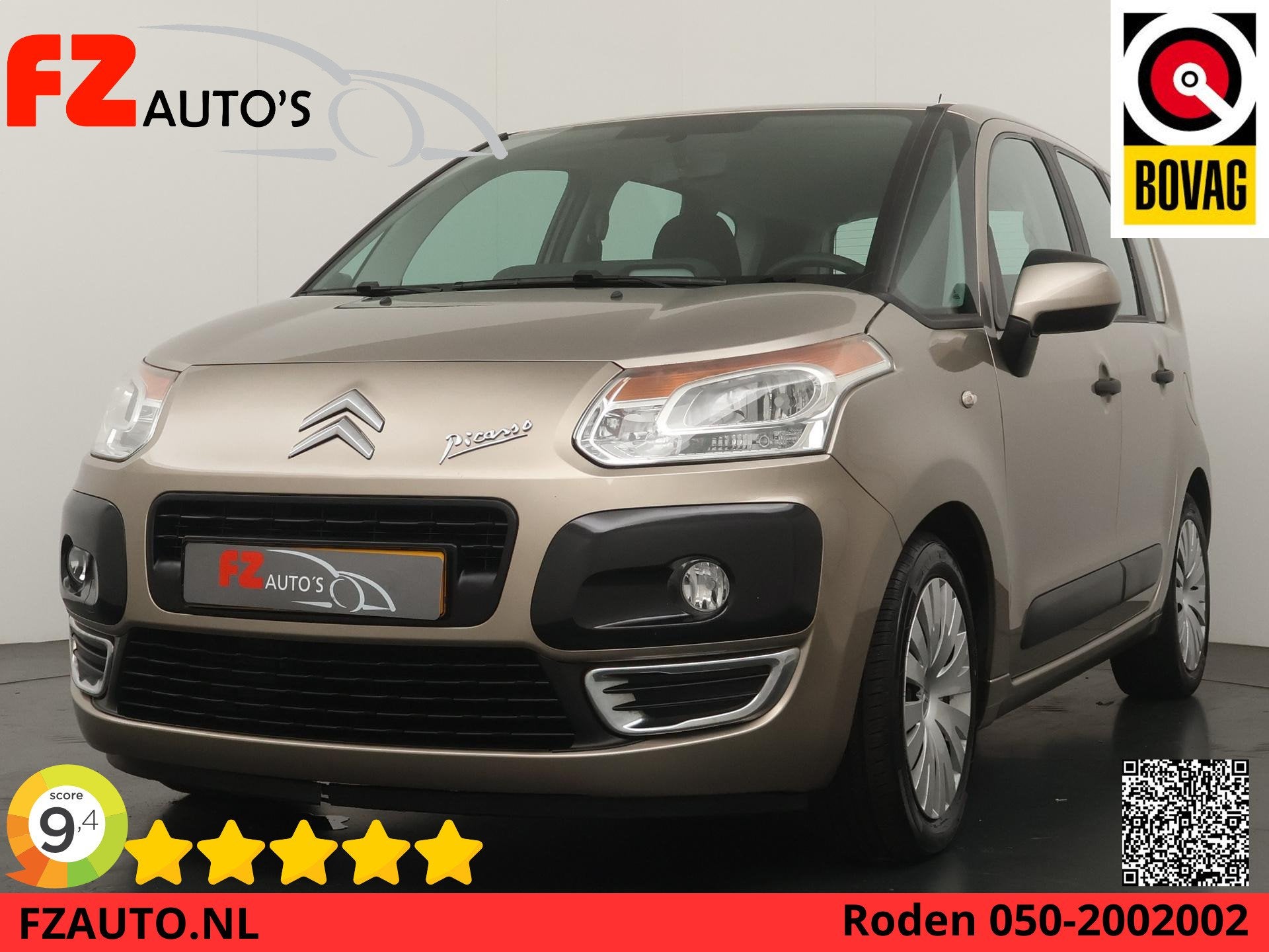 Citroen C3 Picasso 1.4 VTi Aura - Airconditioning - Cruise C, Auto's, Voorwielaandrijving, Euro 5, Gebruikt, Beige