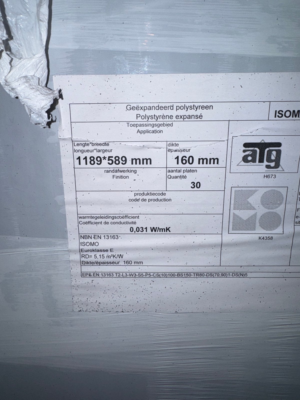 48 EPS isolatieplaten 160mm dik, 1189x589mm - Nieuw, Ophalen, 12 cm of meer, Nieuw, 15 m² of meer