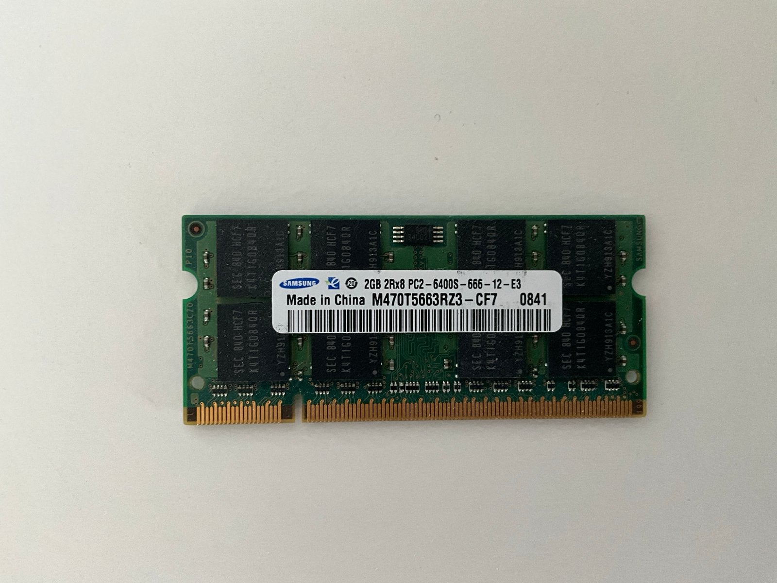 Samsung 2GB DDR2 RAM PC2-6400S Laptop Geheugen, Computers en Software, Ophalen, Gebruikt, DDR2, 2 GB